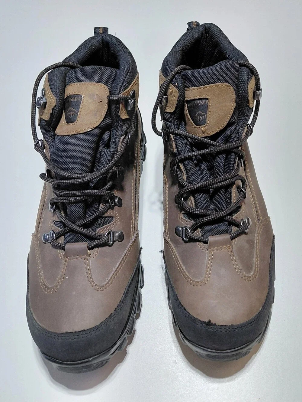 WOLVERINE Men's Spencer Brown and Black   Leather Hiking Boots  Size 10.5EW